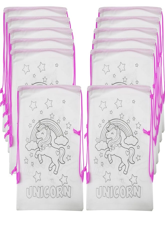 Asera حقائب تلوين أسيرّا DIY، هدايا عيد ميلاد، حقائب ظهر، حقائب دوري، حقائب هدايا | مجموعة من 12 قطعة | المقاس: 14 × 11 بوصة | للأطفال (يونيكورن) - Image 3